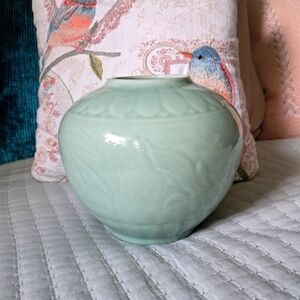 Antique Chinese Celadon Glaze Goldfish Koi Large Vase